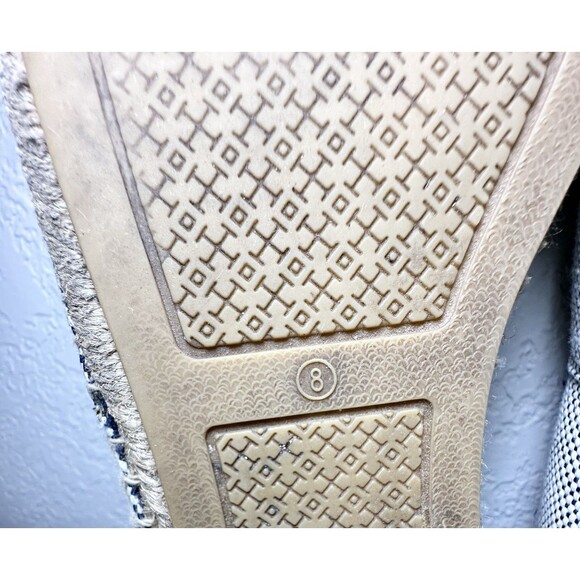 TORY BURCH Blue Tan Espadrilles Flat Slip On Shoes‎ Canvas Color Block Women's 8 - Picture 15 of 16